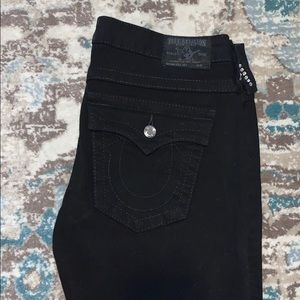 Black and silver rhinestone True Religion jeans